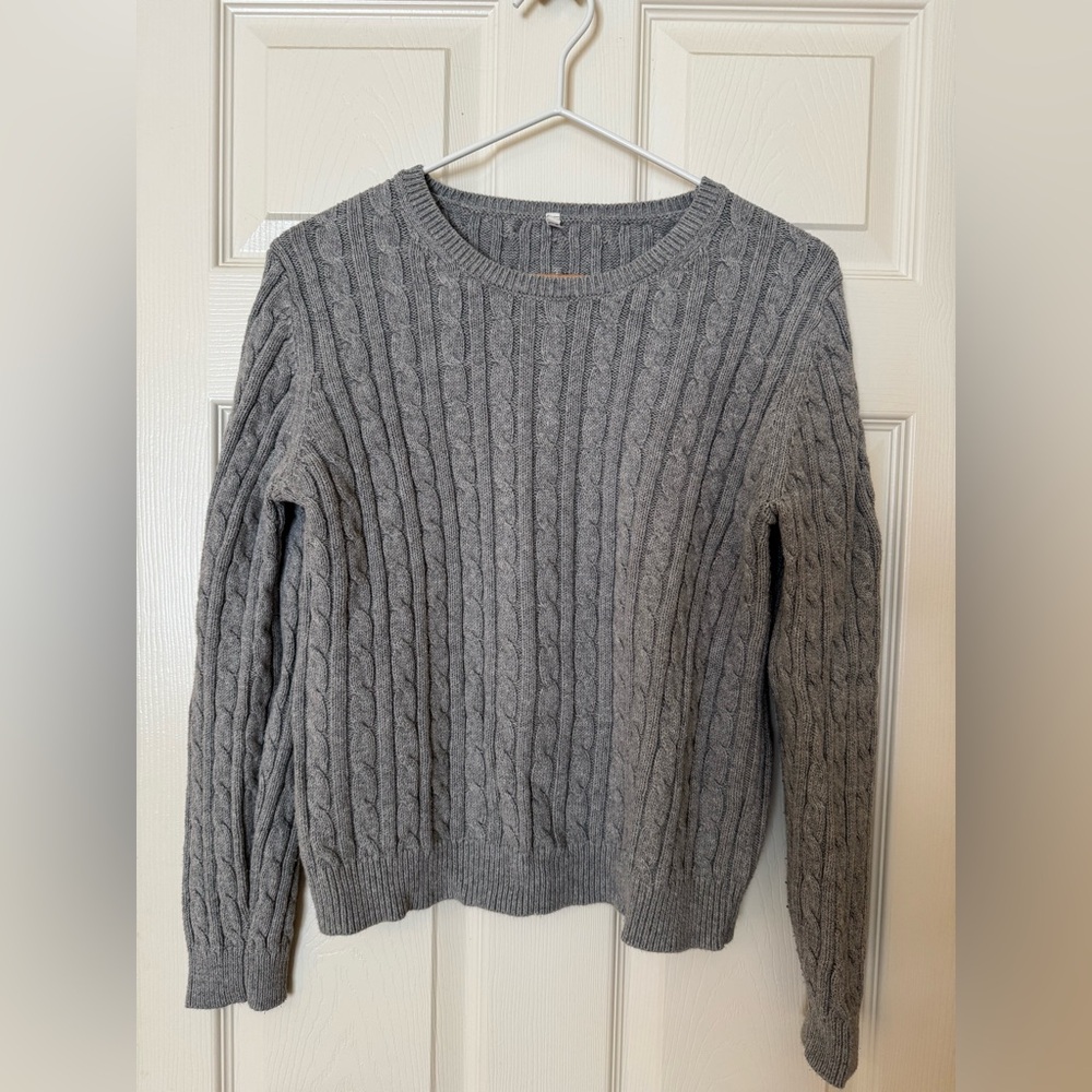 Muji Gray Cable Knit Sweater